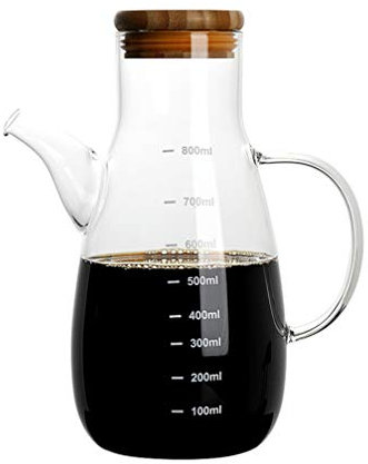 Olivenölspender aus Glas, Flasche, Öl- und Essigspender-Set, Öl-Essig-Menage mit Ausguss für Küche und Restaurant. - 500 ml (wie angezeigt 800 ml)
