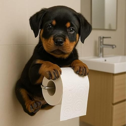 Hunde-Papierhalter, niedlicher 3D-Katzen-Papierhandtuchhalter zur Wandmontage, dekorativer Tier-Toilettenpapierhalter, einzigartiges Geschenk für Hundeliebhaber, Wohnaccessoires für Küche und Bad (#E)