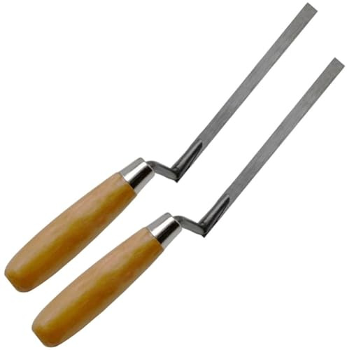 Glixoft 2 Pezzi di Giuntatrice Portatile per Mattoni con Manico in Legno, Cazzuola Multifunzionale per Mattoni, Strumento di Stuccatura Durevole per Stuccare Malta E Cemento.