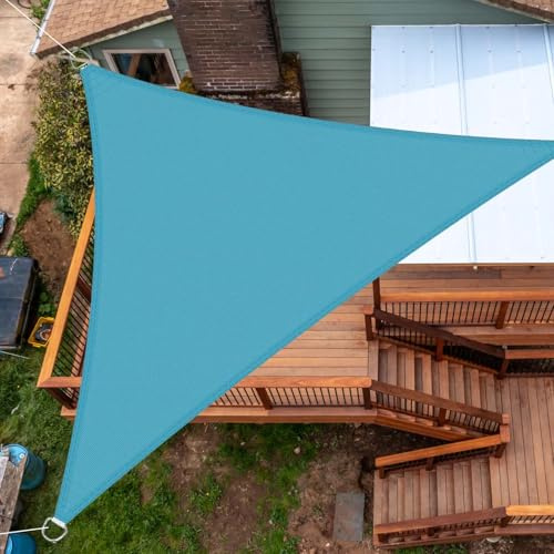 SRHIMEOS Vela Ombreggiante Triangolare Traspirante 2x2x2m, Impermeabile Telo Parasole per Terrazzo, Protezione UV al 98% Tende a Vela, per Esterni, Giardino E Terrazza