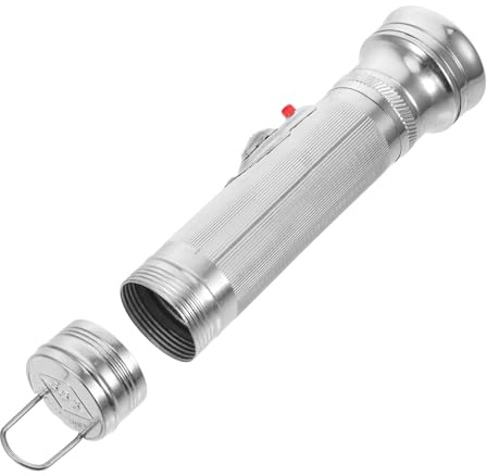 Kisangel Lampe Torche Vintage Métal Portable Modèle Multifonction pour Camping et Extérieur Lampe Poche Facile à Utiliser et Remplacer les Piles Torche Portable Pratique pour Aventure