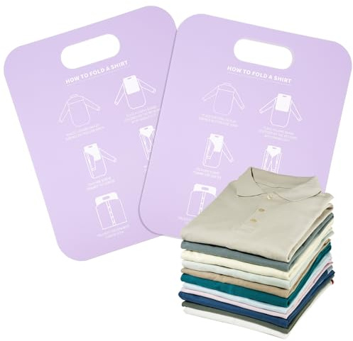 Zerodeko Lot de 2 Planches à Plier Les Chemises – Plieuse à Vêtements en Plastique PP pour Le Linge, L'organisation des Placards Et Les Voyages, Organiseur de Vêtements Facile à Plier pour