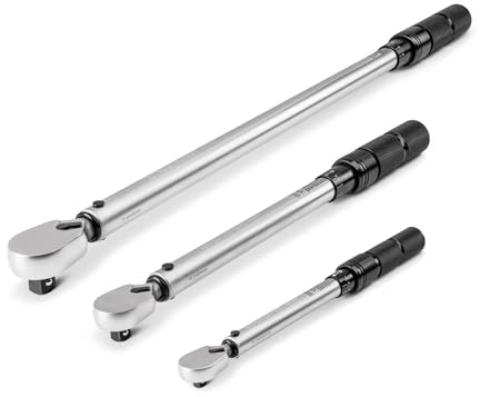 TEKTON 1/4, 3/8, 1/2 Inch Drive 90-Tooth Dual-Direction Micrometer Torque Wrench Set, 3-Piece (20-200-lb, 10-100 ft-lb, 40-300 ft-lb) | TRQ95902
