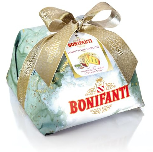 Panettone artigianale tradizionale con glassa di mandorle e nocciole 1kg (6, FARCITO PISTACCHIO)