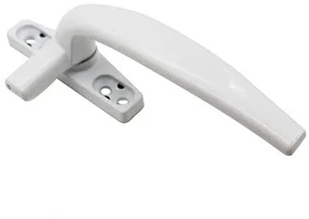 window handles, Aluminum alloy window handle with lock Inner Flat Open Curtain timber casement sliding door handles Hardware(White,Right)