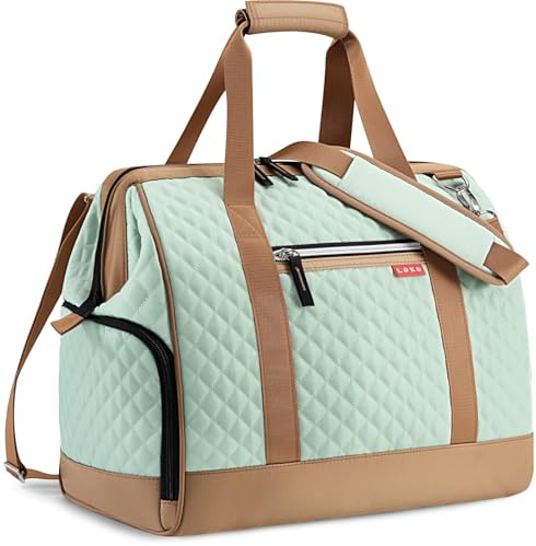 Lekesky Bolsa de viaje para mujer con compartimento para zapatos, diseño de apertura grande, 33 l, 43 l, bolsa clínica para nacimiento, para viajes, aerolíneas, trabajo, playa o tiempo libre, Verde