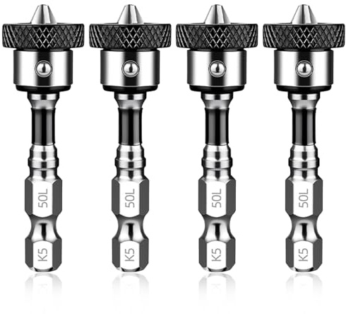 KEWAYO Juego de 4 brocas para paneles de yeso, PH2 1/4 pulgadas, vástago hexagonal magnético con tope de profundidad, tornillos para avellanar tornillos de montaje rápido, accesorio para