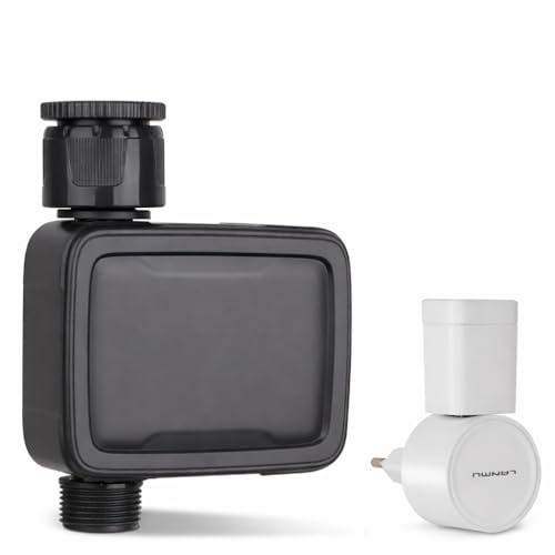 Tesmotor Ordenador de Riego | Programador de Riego WiFi Inteligente, Temporizador de Riego Automático con Control por App y Voz, Función Retardo de Lluvia