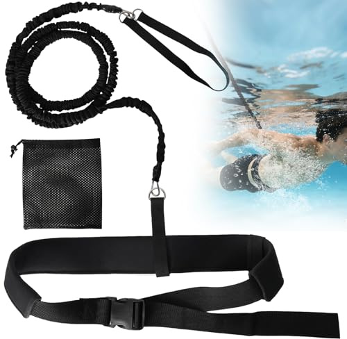 2.5-7.5M Schwimmgurt für Pool, Einstellbare Schwimmhilfe für Kinder Erwachsene, Schwimmwiderstand Gürtel, Krafttraining Schwimmtrainer Gürtel, Schwimmseil für Schwimmbad Ohne Schwimmleine