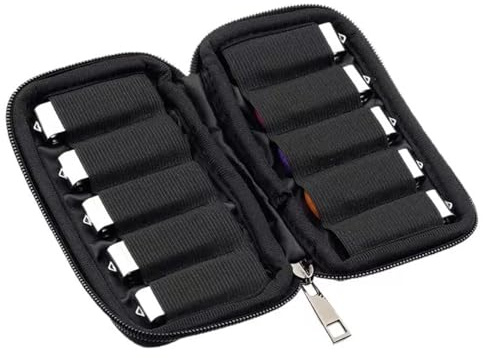 USB Case USB Flash Drive Storage Case 10-Slot for SanDisk/SamData/Samsung USBs Flash Drives Jump Drive Memory Stick, SD Card, Cable, Black