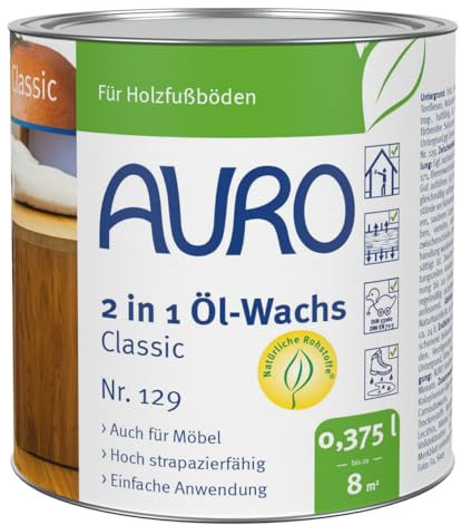 AURO 2 in 1 Öl-Wachs Classic Nr. 129 Farblos, 0,375 Liter