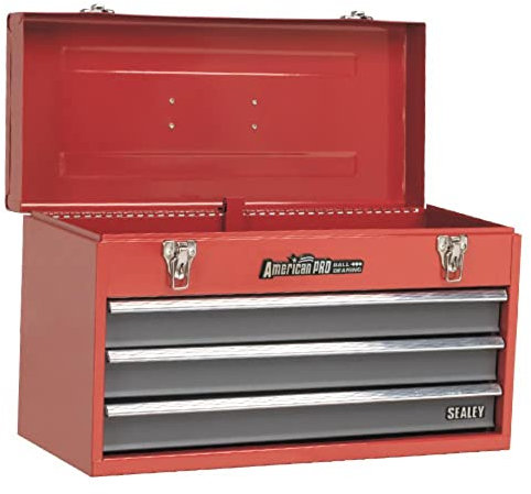 Sealey Ap9243Bb Tool Chest 3 Drawer Portable With Ball Bearing Runners Red/Grey