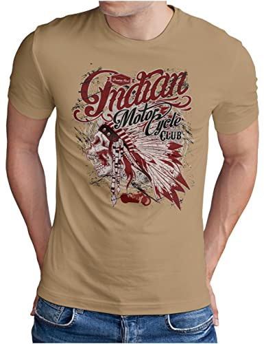 OM3® Indian-Motorcycle-Club T-Shirt | Herren | Skull Chopper Bike Motorbike | S - 5XL