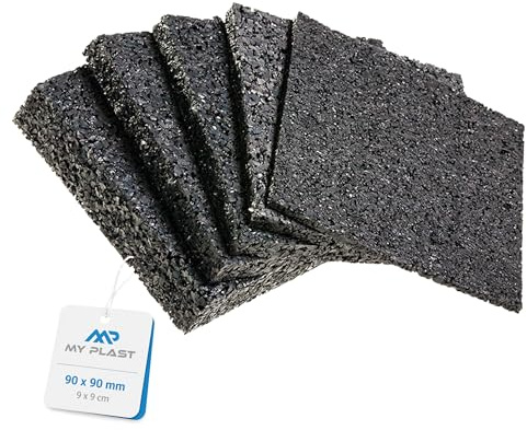 My Plast Terrassenpads - 90 x 90 x 8 mm, 200 Stück | Unterleger aus Gummigranulat - Stärke und Menge auswählen - 90 x 90 mm x 3mm 6mm 8mm 10mm 20mm wählbar