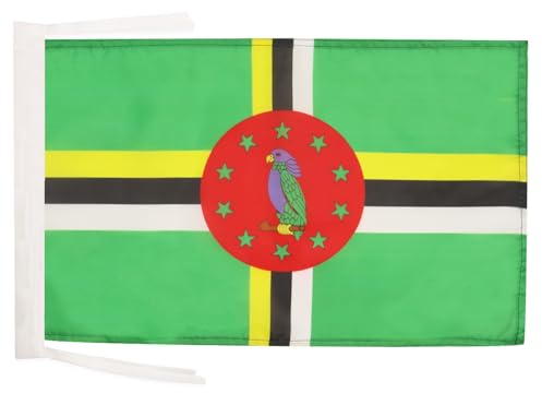 AZ FLAG Flagge Dominica 45x30 cm Polyester 100D Kordeln | Für innen und außen Commonwealth Dominica dekorative Flagge doppelte Nähte und verstärkte Kanten mit Schnüre 100D Polyester