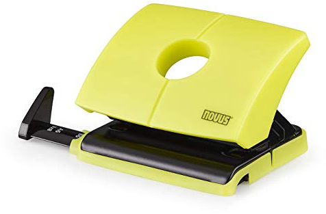 Novus B 216 Color ID Bürolocher (mit Anschlagschiene und Formatvorgaben, Metallunterteil und Kunststoffoberteil, für 16 Blatt) lucky grün