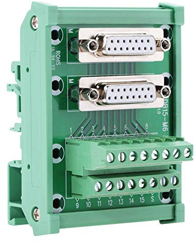 Hilitand DB15-M6 Connettore materiali ausiliari elettrici morsetti femmina a doppia scheda DIN per montaggio su guida DIN
