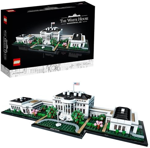 LEGO Architecture La Casa Bianca, Modellino da Costruire, Progetto Fai da Te da Collezione, Set di Decorazione per la Casa, Hobby Creativo per Adulti, Idee Regalo per Uomo, Donna, Lui o Lei 21054