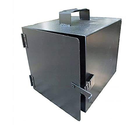 QLS Handels Fumoir alimentaire en métal, marron, 30 x 25 x 25 cm #E07498, anthracite