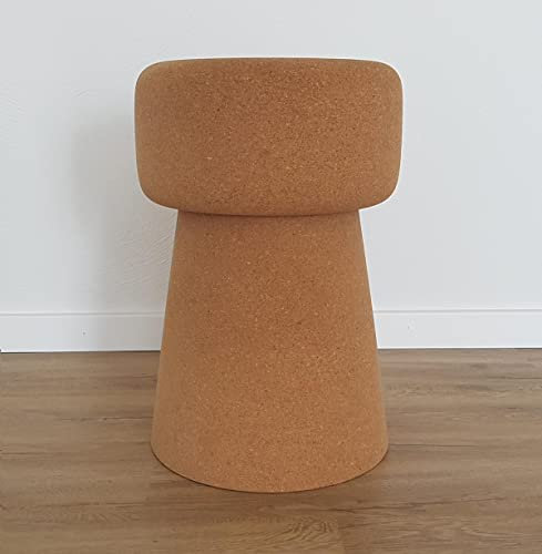 Kork-Deko Sektkorken als Beistelltisch | Hocker in Form eines Sekt-Korkens | gigantischer Sektkorken als Sitzgelegenheit | nachhaltig | ökologisch | 45 cm Höhe | Durchmesser 30 cm