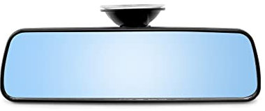 QWORK® 200 x 60 mm Specchietto Retrovisore Auto Con Forte Ventosa, Specchietto Retrovisore Interno antiriflesso Girevole a 360° per auto camion SUV