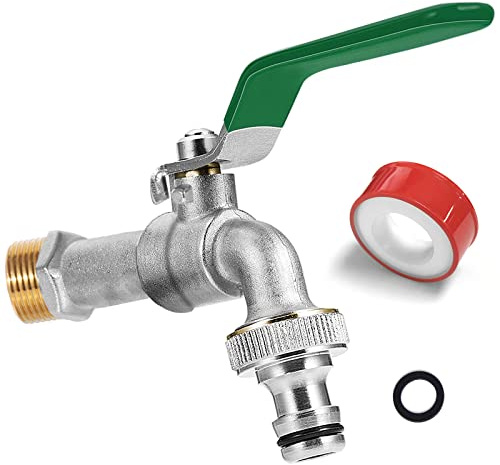 SPGOOD Wasserhahn Garten, 3/4 Zoll Anschluss, Kugelhahn Aussen(Grün)