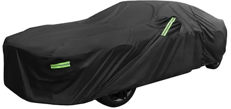 QUARKZMAN Auto Abdeckung Mit Reißverschluss 1 STK | Schwarz, 210Dpu, 490x192x128cm, Für Ford Mustang Bullitt/ECOBOOST, Mit Reißverschluss,Für Ford Mustang GT 94-21