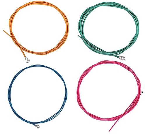 E-Bass Saiten, 4-saitig Bunte E-Bass Edelstahlsaiten Ersatz für E Bass Instrumentenzubehör 1,16 Mm, 1,44 Mm, 2,0 Mm, 2,54 Mm,