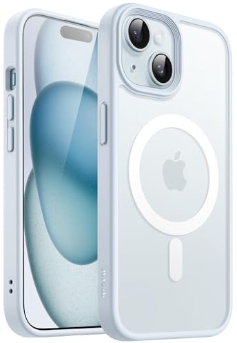 JETech Matte Magnetische Hülle für iPhone 15, Blau