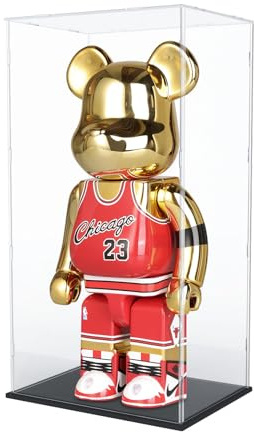 Nynelly Vetrina in acrilico trasparente per Lego 43197, alta 75 cm, per Bearbrick, 1000% vetrinetta per grandi figure di bambole da collezione antipolvere (base nera)