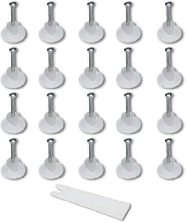 Bricoleva.it Set di Ganci per Quadri Muro Antitraccia - Ganci Invisibili per Appendere Foto, Dipinti, Specchi e altri Oggetti - Appendi Quadri senza Chiodi - 3 Ganci Disponibili (Tondino Pezzi 20)