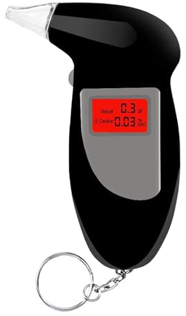 Etilometro Polizia, Etilometro portatile professionale con 30 bocchini, Tester per uso professionale privato a casa