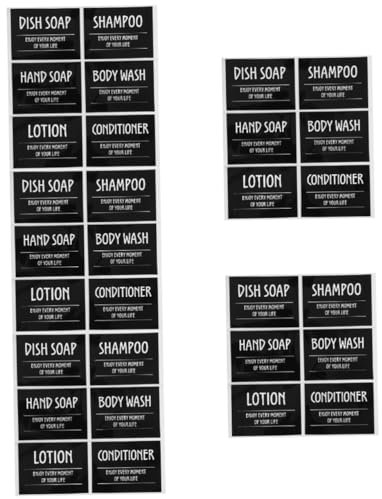 CAXUSD 5blätter Schampoo Flaschen Etiketten wasserdichte Aufkleber Für Shampoo Und Duschgel Teiliges Für Badezimmer Klarer Druck Selbstklebend Für Kunststoffflaschen