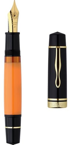 erofa Majohn P139#8 Füllfederhalter mit Box, Messingkolbensystem Großkapazität, Schreibfederhalter, Schwarzgelb