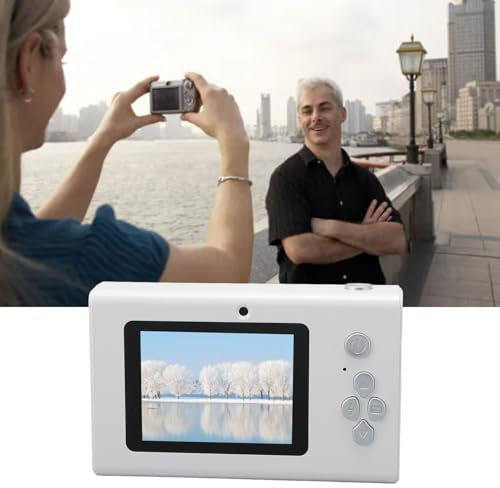 Appareil Photo Vintage Y2k, Appareil Photo Numérique 48MP Bon marché, Caméra CCD Rétro 4K HD avec Lumière de Remplissage, Zoom 8X, Petite Caméra de Voyage Compacte pour (White)