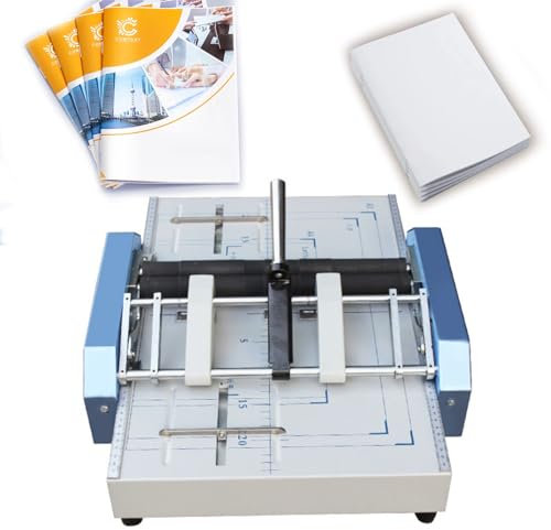 Automatische Bindemaschine, elektrischer Buchhefter mit Rillfunktion, automatische Bindemaschine für A3-Papier, Sattelheft-Flachheftmaschine, 5 Nagelpositionen – Heftklammern vom Typ 24/6