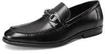 QUEEN HELENA Scarpe Eleganti Uomo Loafer Mocassini con Fibbia U1811 (Nero, Sistema Taglie Calzature EU, Adulto, Donna, Numero, Media, 44)