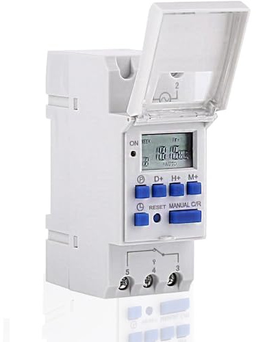 Timer Minuteur Numérique Programmable, Sicomne Programmateur Prise Électrique et Digitale Ecran LCD Interrupteur Horaire Hebdomadaire avec Programmation Minuteur Programmable sur Rail DIN (220 V)