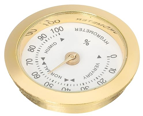 Yardenfun Guitar Hygrometer and Humidity Meter Alloy Mini Inlaid Instrument Humidity Control Meter for Guitar and Violin Care