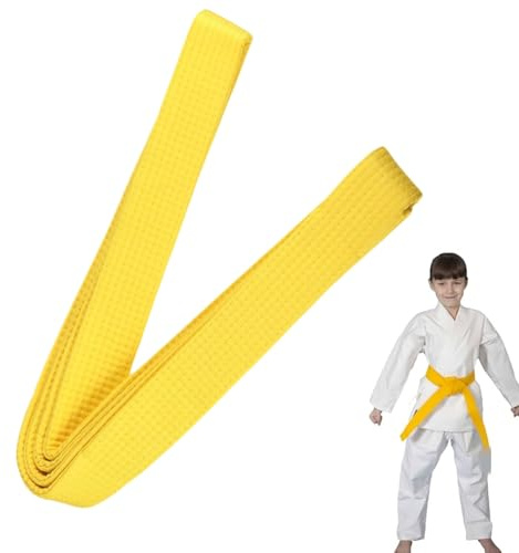 JFangZHZH Cinturón de Judo Amarillo 260 cm,Cinturón de Karate Profesional de Artes Marciales en Algodón,Cinturones de Taekwondo,para Entrenamiento de Judo,BJJ,Karate y Taekwondo