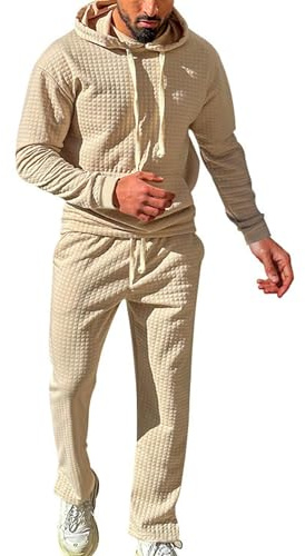 QUNERY Ensemble Survetement Homme Sweat-Shirt à Capuche et Pantalon Combinaison de Sport Jogging Survêtement pour Activités de Plein Air et Usage Quotidien