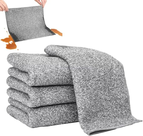 Asciugamani per la pulizia a cucina,Straccio in fibra di carbone di per pulire e lavare i piatti | Decontaminazione 'assorbimento 'acqua del panno per la pulizia a fibra di carbone di da 4 pezzi