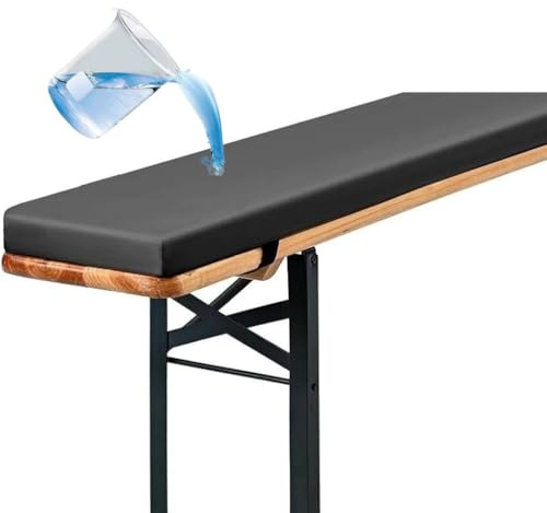 Generisch Bierbankauflage Gepolstert, Sitzauflage Boden Auflagen für Loungemöbel Rutschfester Bankauflagen Bierbank-Auflage wasserabweisend Outdoor Bankauflage Wetterfest,Grau,200x23x3cm