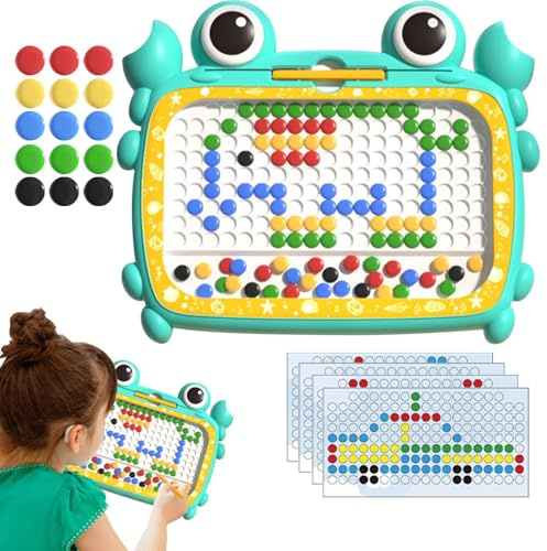 Magnetisches Zeichenbrett – Krebse Zeichenspiele für Kinder mit Magnetstift, Tablet-Block mit Perlenmagnet, wiederverwendbares, löschbares Schreibbrett, Lernspiel mit Magnet