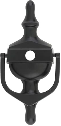 Ironmongery Solutions® Decorative Urn Door Knocker with Spyhole – Traditional Front Door Knocker Featuring Integrated Viewer for Added Security (Black)