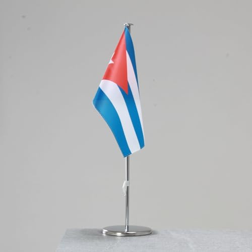 Bandera de mesa de Cuba – Representativa bandera nacional para interiores de madera 42 cm