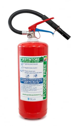 Estintore a Schiuma Fluorine Free 6L | Estintore fornito di staffa + cartello + tagliando di controllo applicato sull'estintore al momento della fornitura.