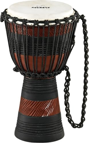Nino Percussion Earth Rhythm Djembe - Großes Musikinstrument für Kinder ab 4 Jahren - Durchmesser 8 Zoll - Mahagoni, Natur (NINO-ADJ3-S)