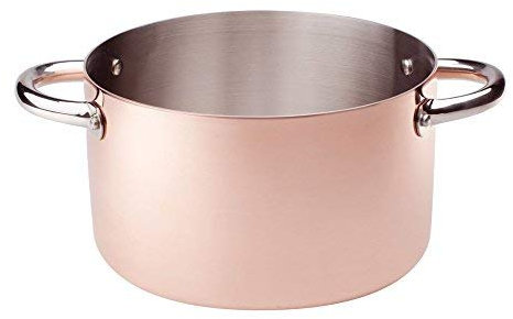 Pentole Agnelli COTE104CIT24 Casseruola Alta con Due Maniglie Fondo Induzione, Diametro 24 cm