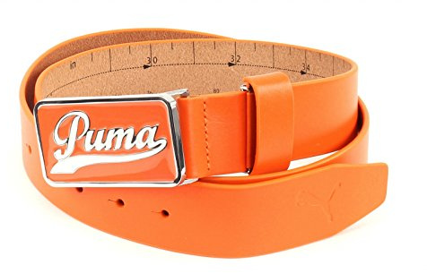 PUMA Leder Gürtel Script Fitted Belt CTL W115 Vibrant Orange neonorange kürzbar